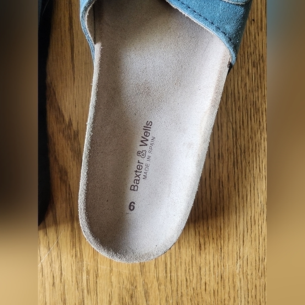 Baxter & Wells Made In Spain (Like Birkenstocks) Blue Sandals Women's Si… - Picture 6 of 10